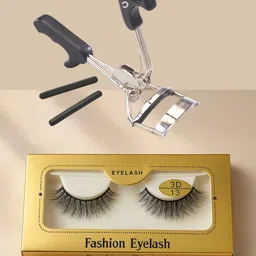 Basicare Set Of 2 3D False Eyelashes With Eyelash Curler image 3