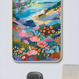 SAF Blue & Pink 1 Piece Wood Floral and Botanical Wall Art-image-47