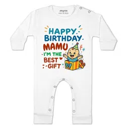 Arvesa Kids-Unisex White Cotton Rompers-picture-44