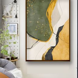 Artsense White & Green Canvas Wall Art-22