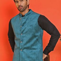 Anouk Printed Kurta With Pyjama & Nehru Jacket image 2