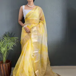 V3 FASHION STUDIO Tie and Dye Dyed Kanjeevaram Saree-picture-32