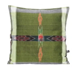 VibhKala Olive Green & Grey Ethnic Motifs Self Design Square Cushion Covers-image-44