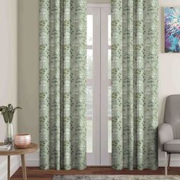 Aura Green & White 2 Pieces Floral Printed Black Out Long Door Curtains-image-44
