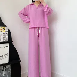 NEYSA Shirt Collar T-Shirt & Trousers Co-Ords-image-106