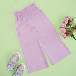 Pantaloons Junior Girls Solid Wide Leg Trousers-picture-8