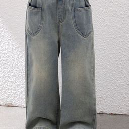 LULU & SKY Girls Straight Fit High-Rise Highly Distressed Heavy Fade Jeans-picture-37