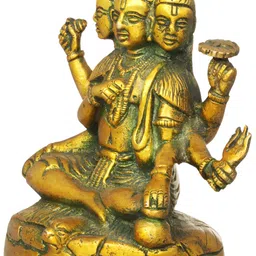 Exotic India Gold-Toned Trimurti Religious Idol Showpiece-picture-38