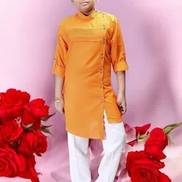 Qtsy Boys Regular Phulkari Pure Cotton Kurta with Pyjamas-48