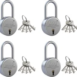 Round 50 LS Lock with 5 Keys | Long Shackle Padlock (Pack Of 4) Padlock-picture-1