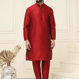 SOJANYA Men Regular Dupion Silk Kurta with Churidar image 1