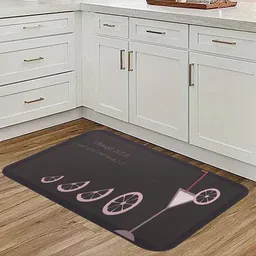 Kuber Industries 5Pcs Brown & Pink Printed 240 GSM Bath Rugs-image-20