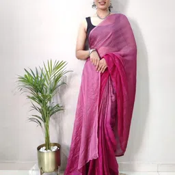 KALINI Women Striped Ready to Wear Saree With Unstitched Blouse Piece-image-52