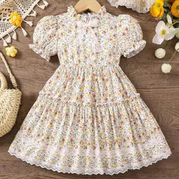 Miss & Chief Floral Print Puff Sleeve Fit & Flare Dress-picture-19