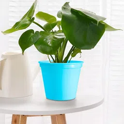 Decorcity Turquoise Blue Metal Cylinder Planters-picture-44