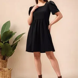Mast & Harbour Puff Sleeve Fit & Flare Dress-picture-19