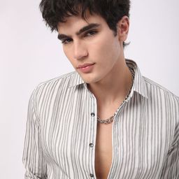 VASTRADO Men Classic Slim Fit Multi Stripes Opaque Striped Casual Shirt-image-77