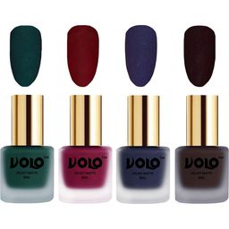 VOLO Set Of 4 Velvet Matte Nail Polish- 8 ml Each- Shade- 12- 25 -31 -45-91