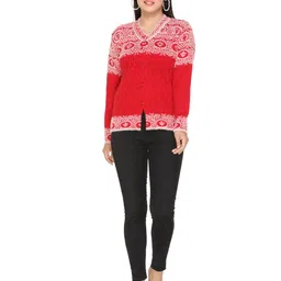 WOOL 4U Women Cable Knit Woollen Cardigan-image-73
