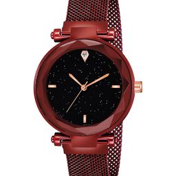 CSAMON Women Embellished Dial & Stainless Steel Analogue Watch GR_379_Red_4_Figar-image-86