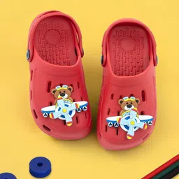 Yellow Bee Boys Bear & Airplane Charm Clogs-47