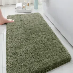 LUXEHOME INTERNATIONAL Olive 1780 GSM Microfibre Anti-Slip Bath Rug-image-18