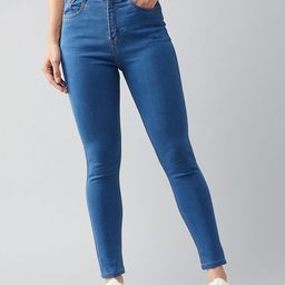 DOLCE CRUDO Women Skinny Fit High-Rise Light Fade Stretchable Jeans-picture-0