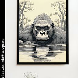 SOWPEACE Beige & Black 1 Piece Canvas Birds and Animals Wall Photographs-image-67