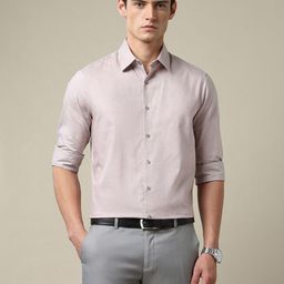 Arrow 1851 Tailored Fit Self Design Jaquard Weave Pure Cotton Formal Shirt-picture-18
