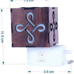Gojeeva Brown Camphor Diffuser Wooden With Switch And lamp image 2