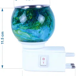 Gojeeva Blue & White Camphor Diffuser Glass With Switch image 2