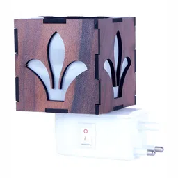 Gojeeva Brown Wooden Camphor Diffuser With Switch And Lamp image 4