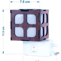 Gojeeva Brown Wooden Camphor Diffuser With Switch And Lamp image 3