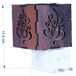 Gojeeva Brown Wooden Camphor Diffuser With Switch And Lamp image 3
