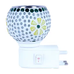 Gojeeva White & Yellow Glass Camphor Diffuser With Switch And Lamp image 3