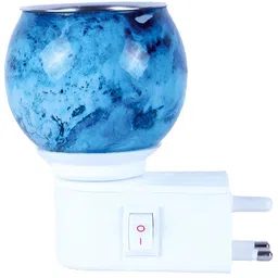 Gojeeva Blue & White Camphor Diffuser Glass With Switch image 2