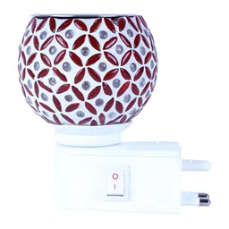 Gojeeva 4 Pcs White & Red Camphor Diffuser Glass With Switch image 4