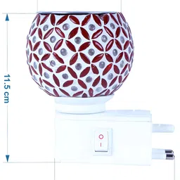 Gojeeva White & Red Camphor Diffuser Glass With Switch And lamp image 2