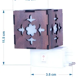 Gojeeva Brown & White Camphor Diffuser Glass With Switch image 2