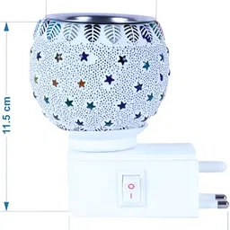 Gojeeva White & Yellow 2 Pcs Camphor Diffuser Glass With Switch image 2
