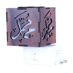 Gojeeva Brown Wooden Camphor Diffuser With Switch And Lamp image 2