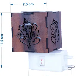 Gojeeva Brown & White Camphor Diffuser Glass With Switch image 3