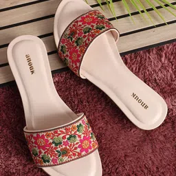 Anouk Women Printed Party Open Toe Flats-image-43