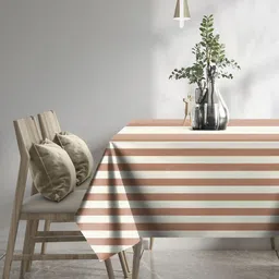 Aura Orange Striped 6-Seater Table Cover-picture-15
