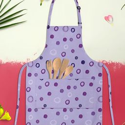 ArtzFolio Kids Purple & White Printed Cotton Aprons-26