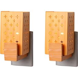 SOMIL Cream Glass Cylinder Printed Wall Lamps-image-83