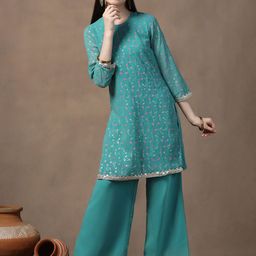FASHION DREAM Girls Floral Printed Regular Kurta With Palazzos-43