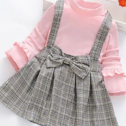 YK Checked Pinafore Dress-image-62
