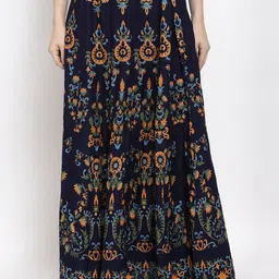 Trend Level Printed Maxi Flared Skirt-image-69