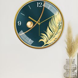RANDOM Green & Yellow Printed Contemporary Wall Clock-55